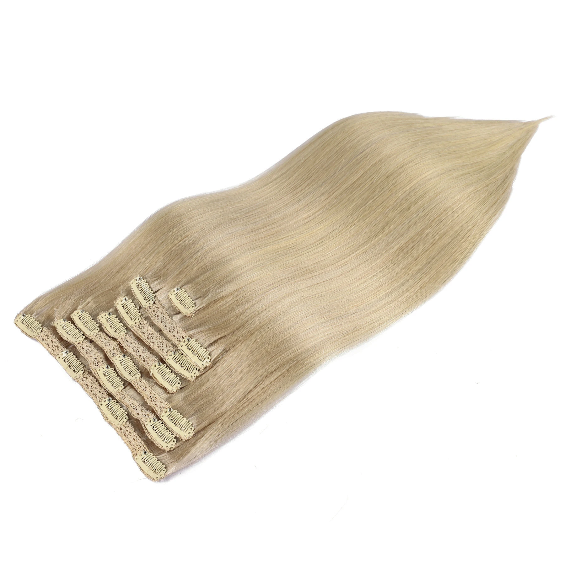 Seamless Clip In Hair Extensions Human Hair - Doğal Siyah Düz PU Klipsli Saç