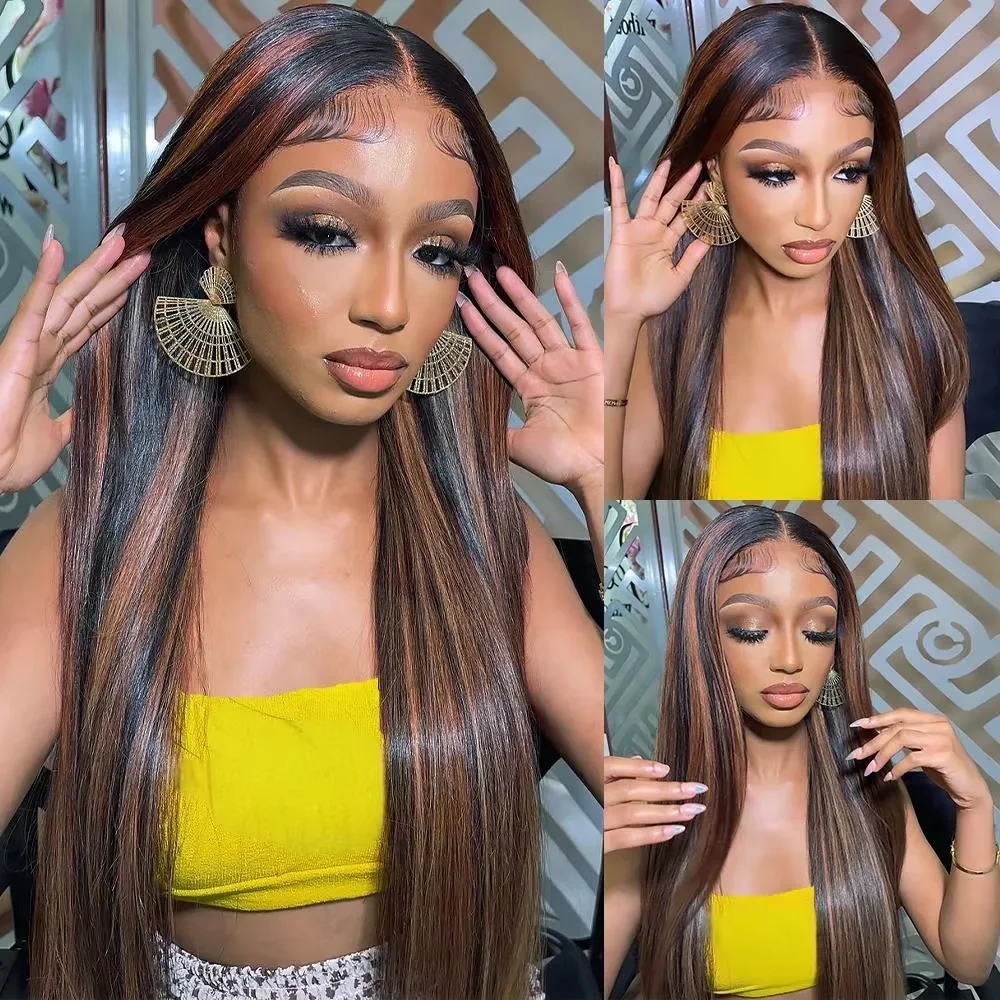 Lace Front Wigs - 200 Yoğunluklu FB/30 Röfleli Renkli Şeffaf