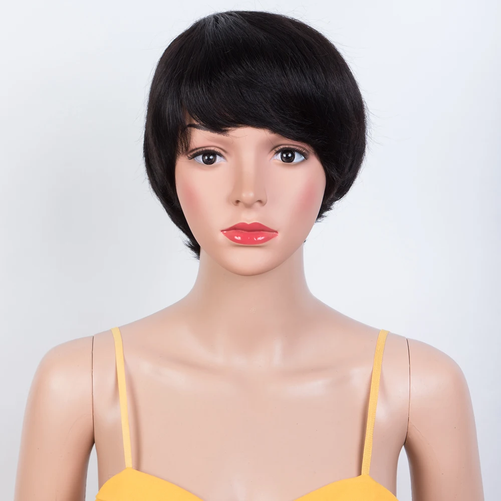 Kısa Düz Bob Peruk Pixie Kesim - Short Pixie Cut Wig Human Hair Cheap incelemesi ve fiyatı