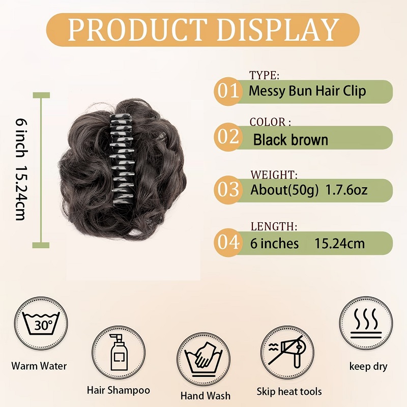Sentetik Dağınık Topuz Saç Tok - Claw Clip Messy Bun Hair Piece incelemesi ve fiyatı