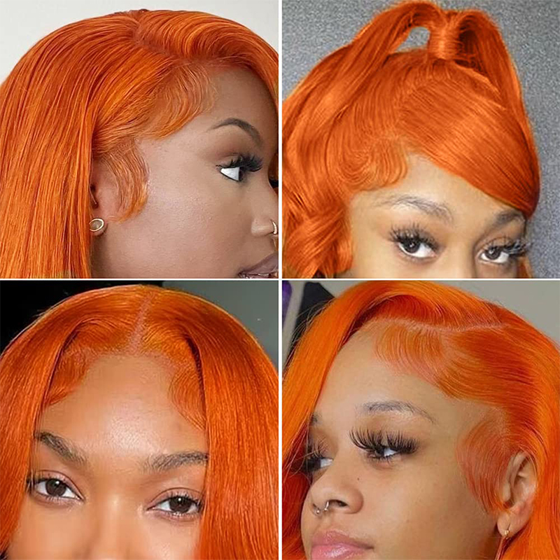 34 inç turuncu zencefil dantel - Glueless Wear And Go Human Hair Wig incelemesi ve fiyatı