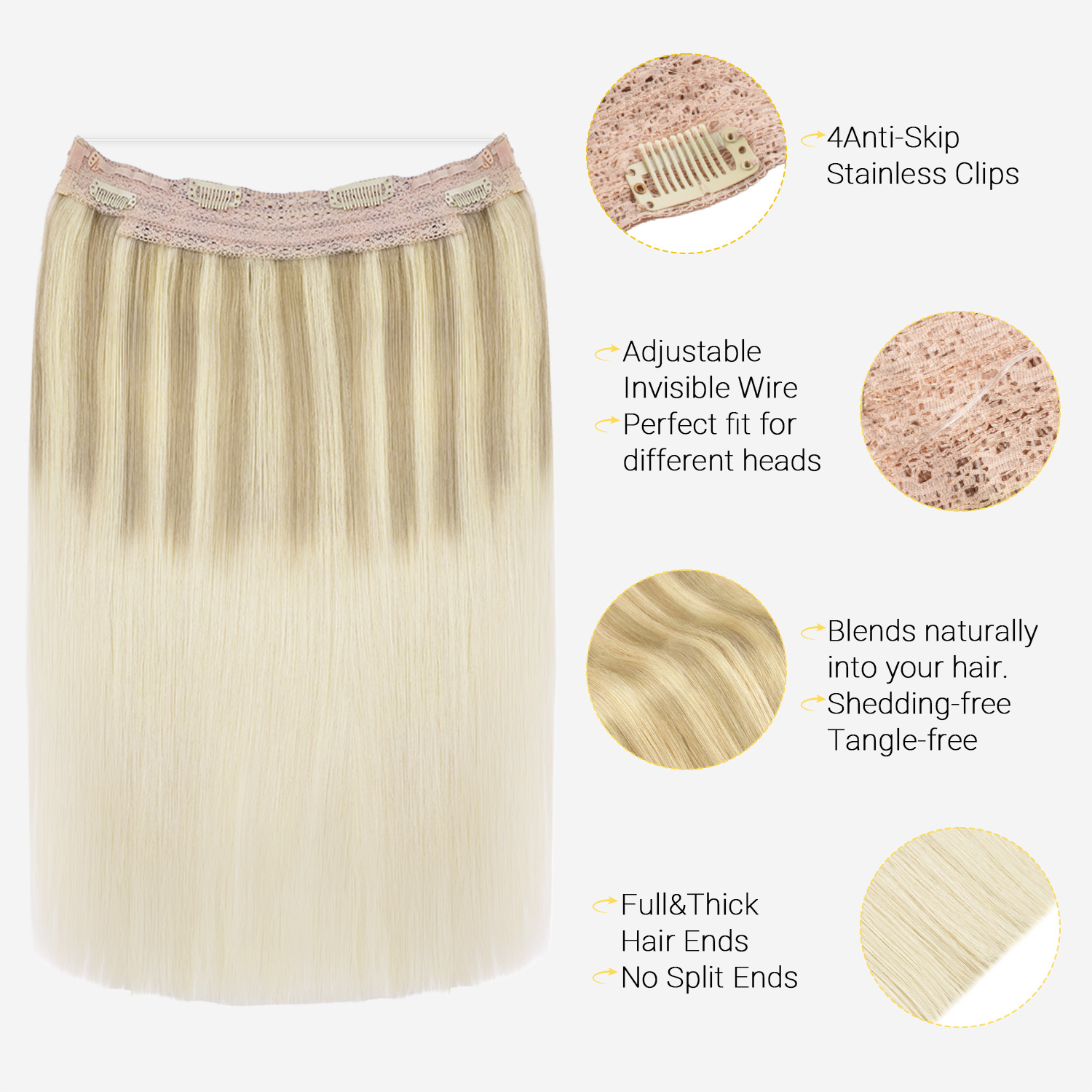 Sunmofavo Tel Halo Saç Uzantıl - Seamless Clip In Hair Extensions Human Hair incelemesi ve fiyatı