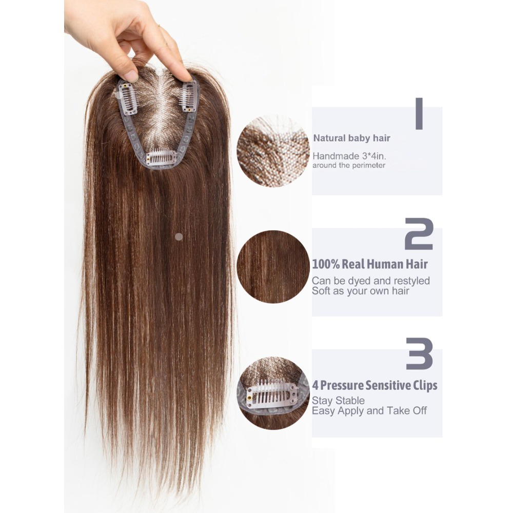 100% İnsan Saç Toppers Kahvere - Seamless Clip In Hair Extensions Human Hair incelemesi ve fiyatı