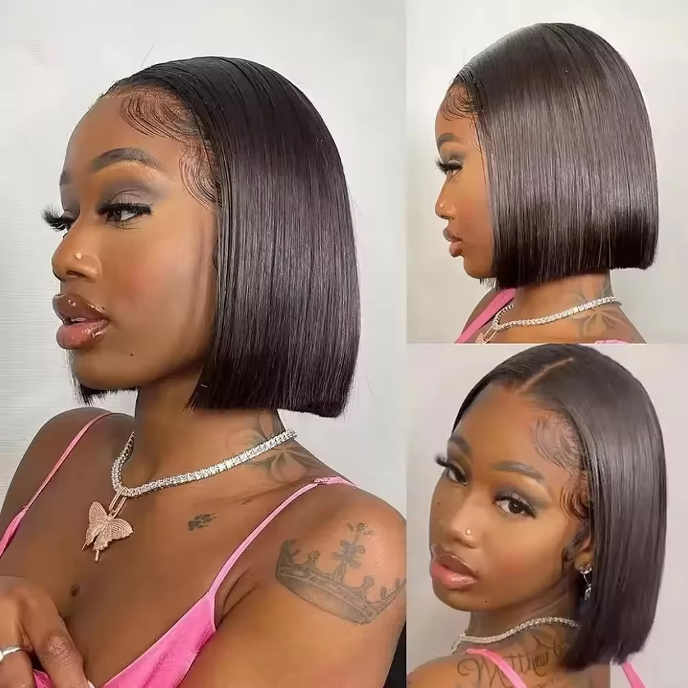 250 Yoğunluklu, Düz, 13x4 Ölçü - Pre Parted 13X4 Lace Front Bob Wig incelemesi ve fiyatı